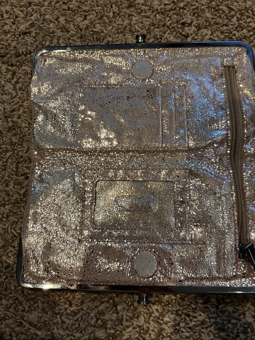 HOBO Metallic Silver Frame Clutch - Picture 4 of 8